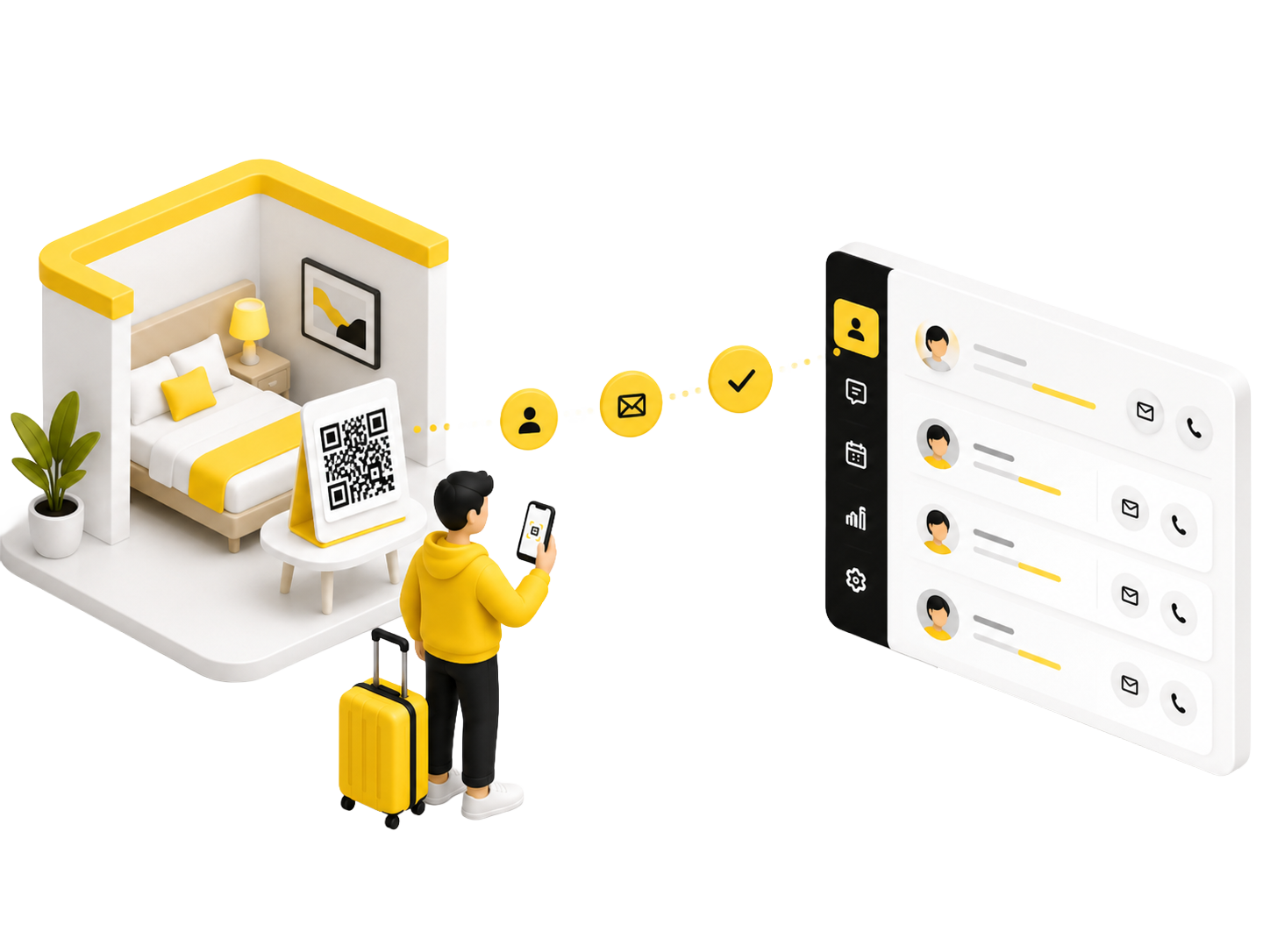 Illustration CRM voyageurs apres import CSV Airbnb